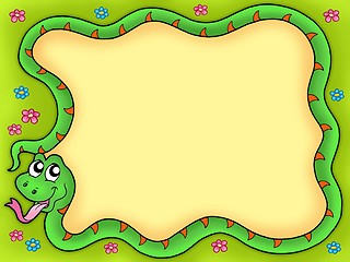 Image showing Snake frame with flowers 1