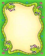 Image showing Snake frame with flowers 3