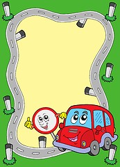 Image showing Road frame with cute car