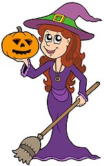 Image showing Halloween girl wizard