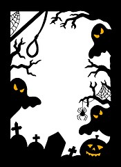 Image showing Halloween silhouette frame