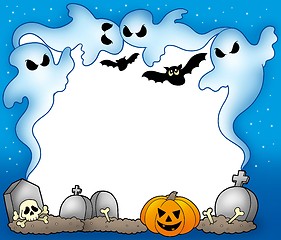 Image showing Halloween frame with ghosts 2