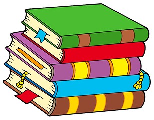 Image showing Pile of colorful books