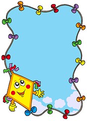 Image showing Autumn frame with cartoon kite