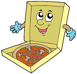 Image showing Cartoon pizza box