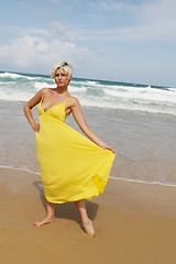 Image showing Blond woman at the beach.