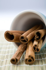 Image showing Cinnamon sticks in a cup.