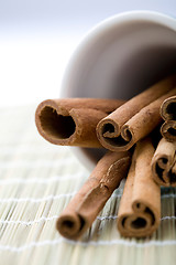 Image showing Cinnamon sticks in a cup.