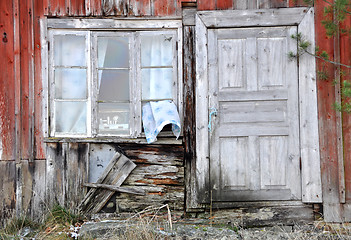 Image showing Old window and door