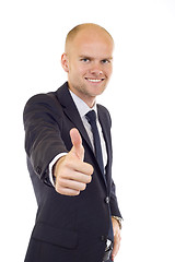 Image showing young business man going thumb up