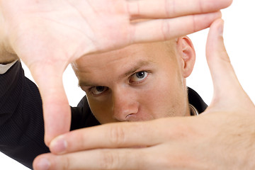 Image showing Young man focus on the face