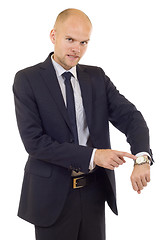 Image showing Businessman looking at  his watch