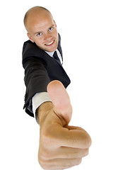 Image showing businessman showing success with thumb up