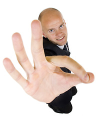 Image showing Businessman giving OK gesture