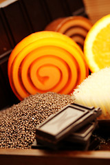 Image showing chocolate and orange soaps