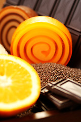 Image showing chocolate and orange soaps