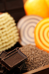 Image showing chocolate and orange soaps