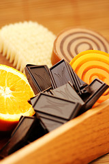 Image showing chocolate and orange soaps