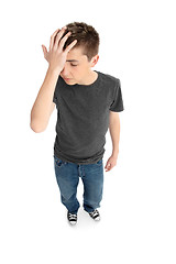 Image showing Boy mistake or headache