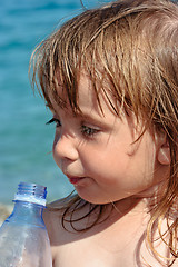 Image showing Thirsty girl