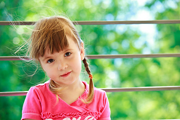 Image showing Little girl with two plaits