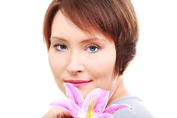 Image showing Elegant woman with flower