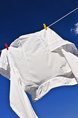 Image showing White shirt on clothes line