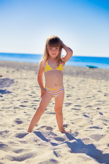 Image showing Funny girl on a beach