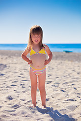 Image showing Funny girl on a beach