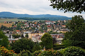 Image showing High angle view of the small Melk town in Austria