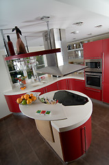 Image showing Red modern kitchen