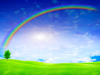 Image showing rainbow on the sky