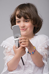 Image showing cute girl with mobile phone