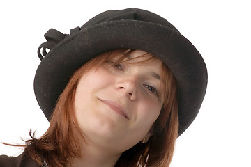 Image showing smiling woman in hat