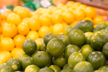 Image showing Limes against Lemons