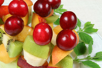 Image showing Fruits on sticks