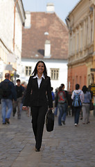 Image showing Happy businesswoman in the city