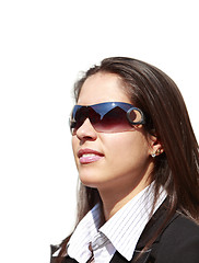 Image showing Young woman wearing sunglasses