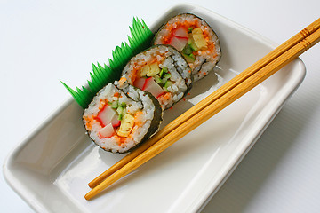 Image showing Sushi & Chopsticks