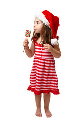 Image showing Christmas girl with candy