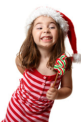 Image showing Christmas girl with cheeky smile