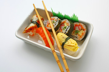 Image showing Sushi & Chopsticks