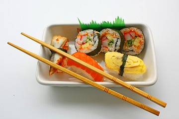 Image showing Sushi & Chopsticks