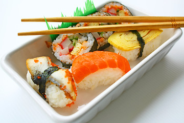 Image showing Sushi & Chopsticks