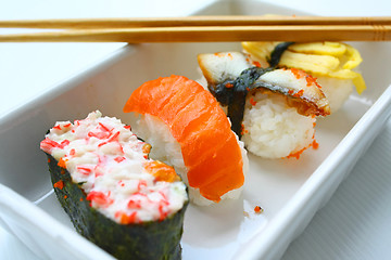 Image showing Sushi & Chopsticks