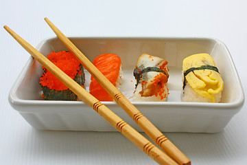 Image showing Sushi & Chopsticks