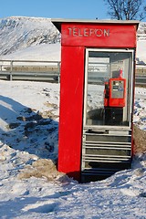 Image showing Payphone in snow