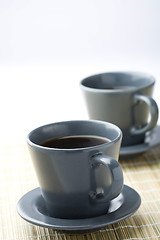 Image showing Two black filter coffees.