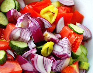 Image showing Various cut vegetables