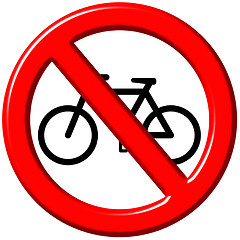 Image showing No bicycles 3d sign